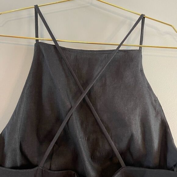 ZARA Linen Blend Strappy Mini Dress || SZ XS || Black - Picture 11 of 15